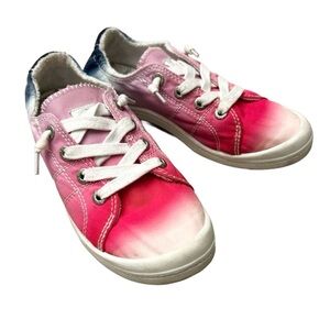 Roxy Pink and Red Gradient Kids Sneakers